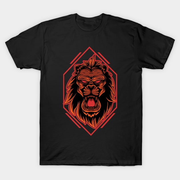 lion head illustration T-Shirt by nuQia